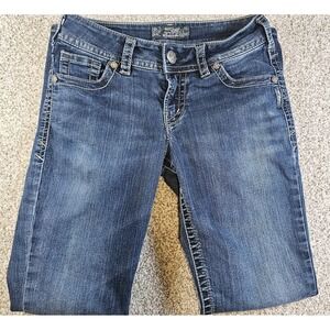 Silver Jeans Co Suki Womens W27 L30 Bootcut Blue Stretch Denim Jeans A7